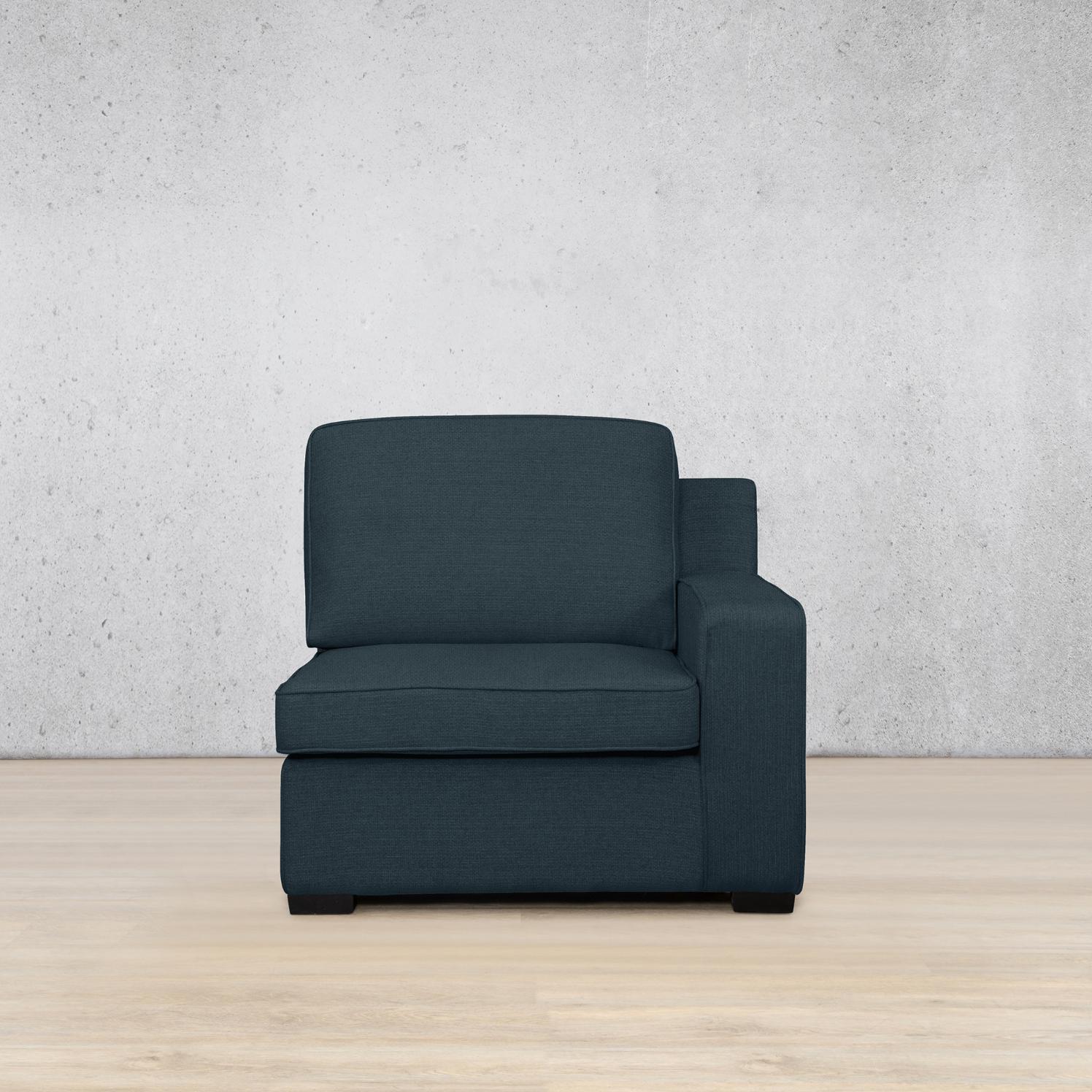 Rome Fabric 1 Seater Sofa Right Hand Facing (RHF) - Air Force Blue | Fabric Couches, blue couch, modular couches, modular couches for sale 