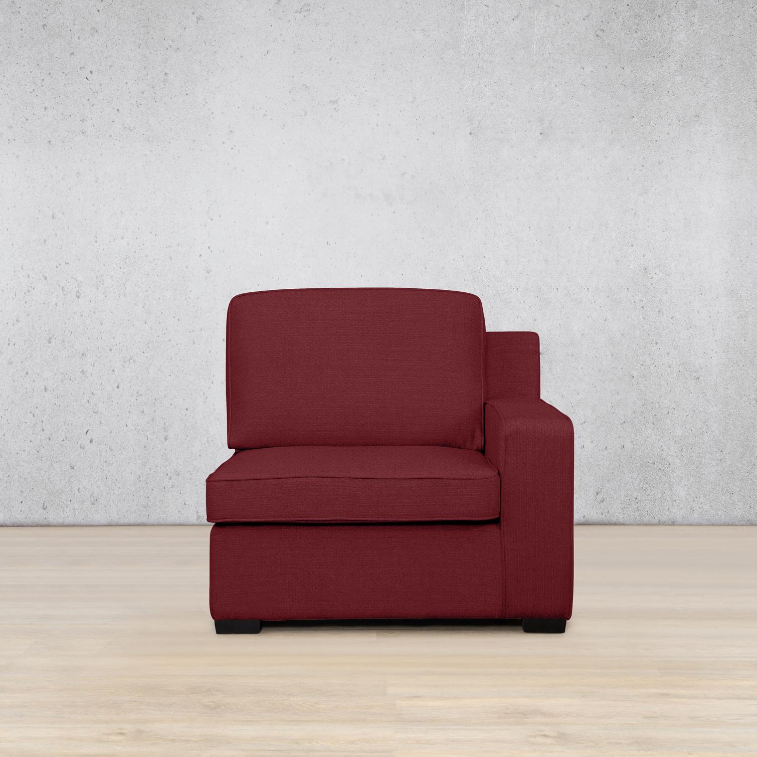Rome Fabric 1 Seater Sofa Right Hand Facing (RHF) - Deep Cherry |Fabric Couches, single couches, modular couches, small couch