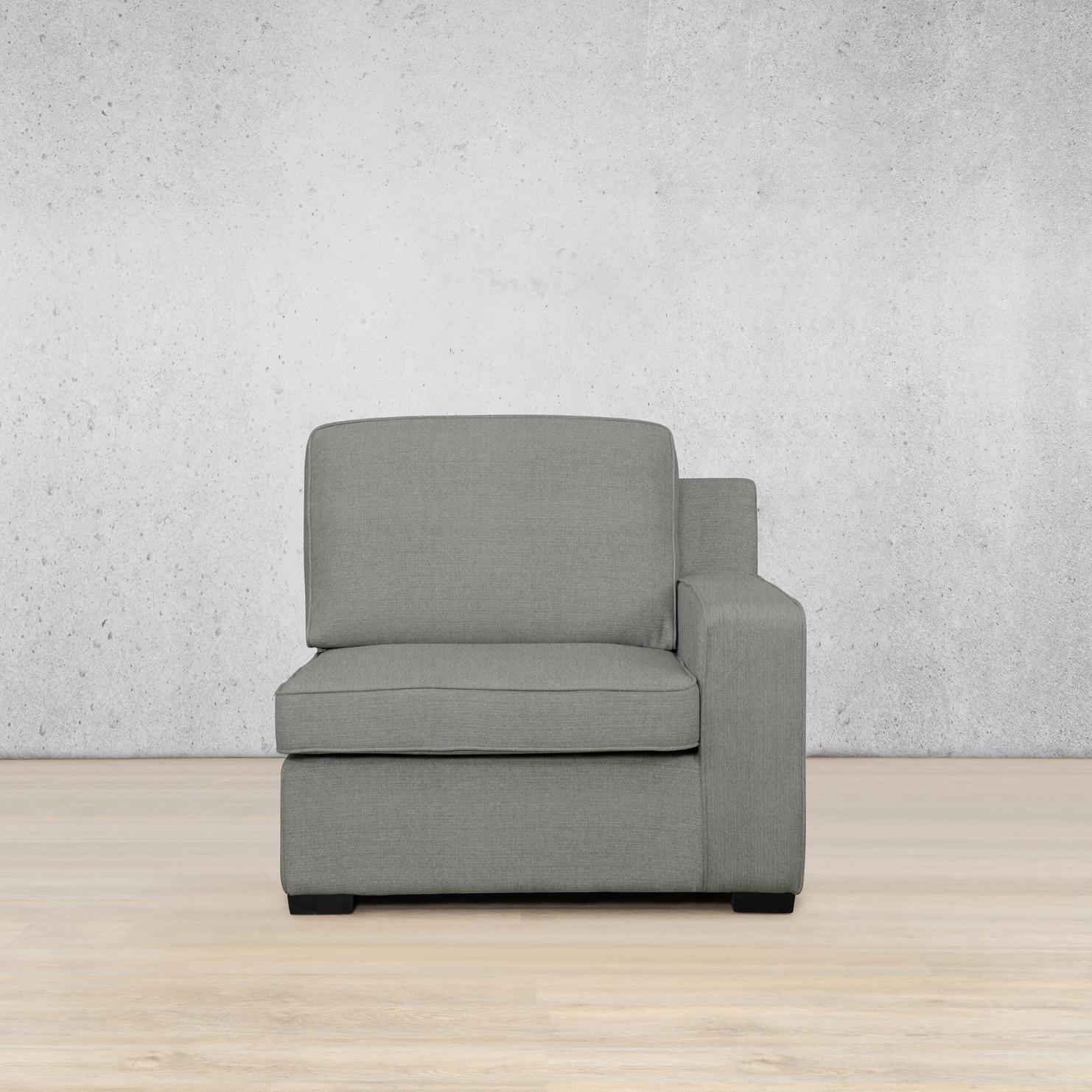 Rome Fabric 1 Seater Sofa Right Hand Facing (RHF) - Kenya Grey | Fabric Couches, modular couch, grey couch, couches for sale 