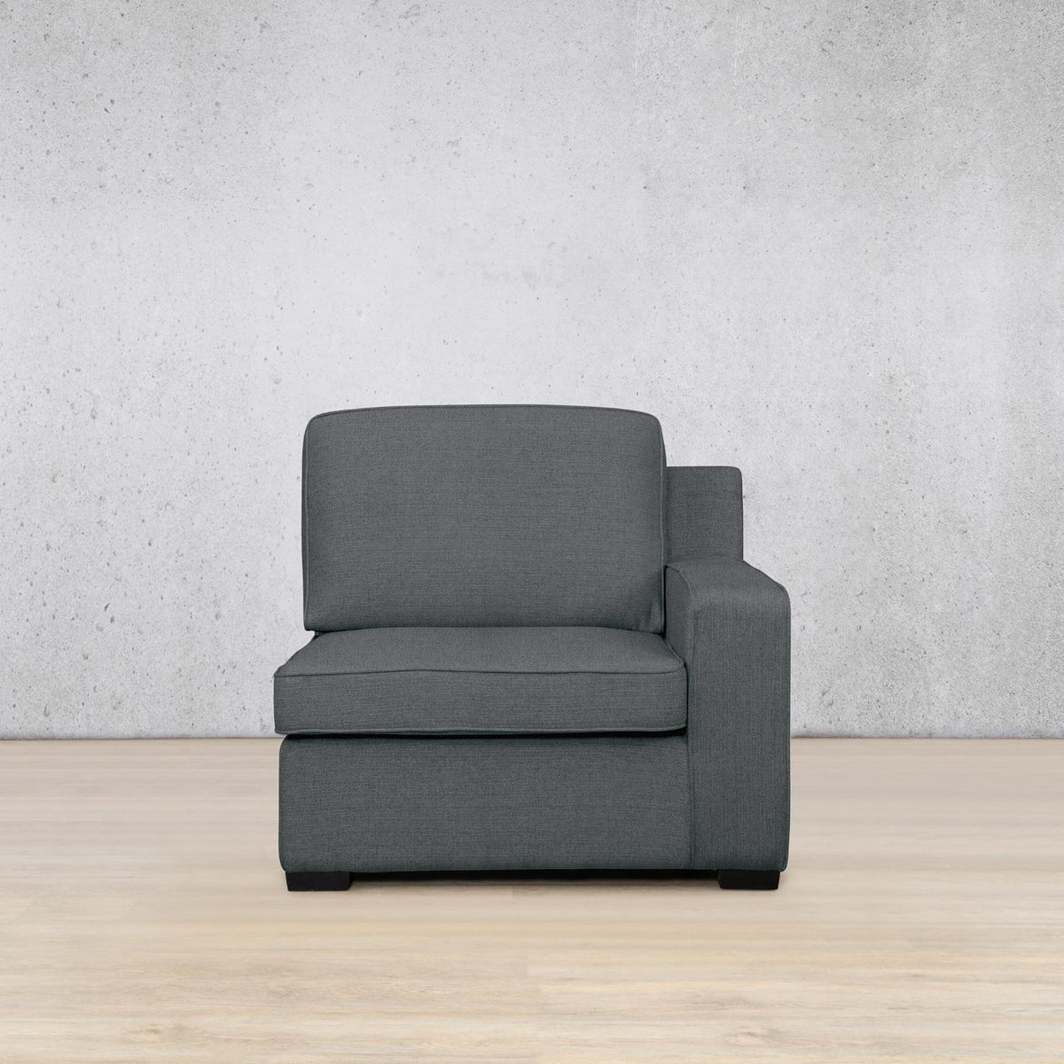 Rome Fabric 1 Seater Sofa Right Hand Facing (RHF) - Silver Charm | Fabric Couches, couch, single couch, couches for sale