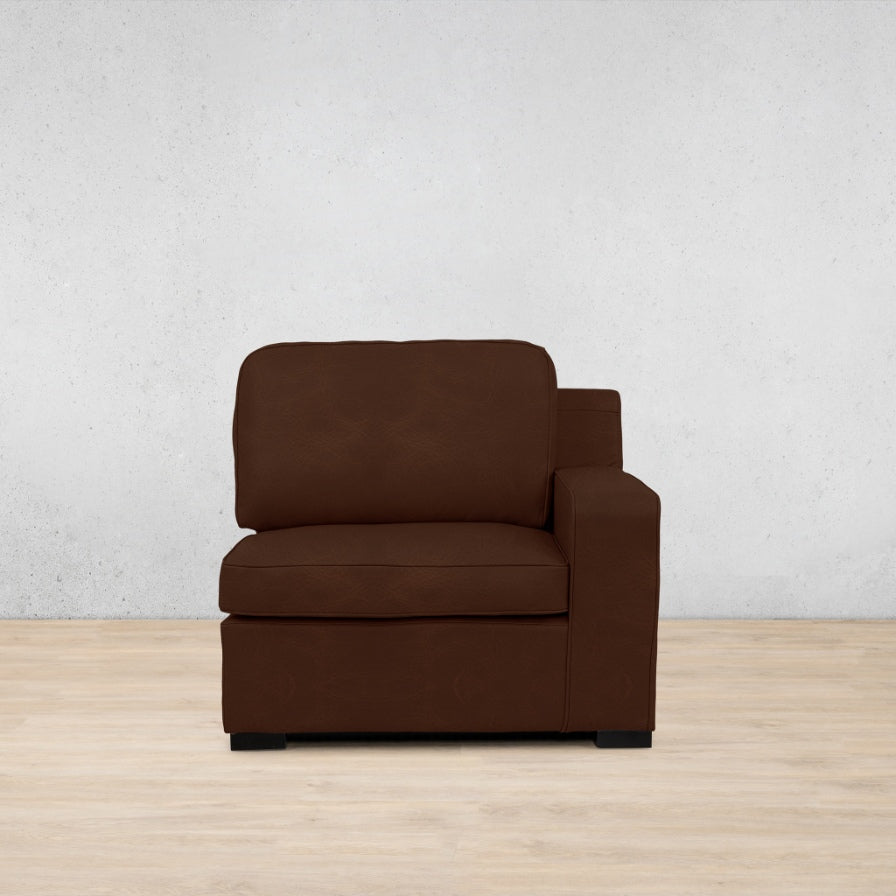 Rome 1 Seater Leather 1 Arm Couch - RHF - Royal Cognac - Leather Armchair