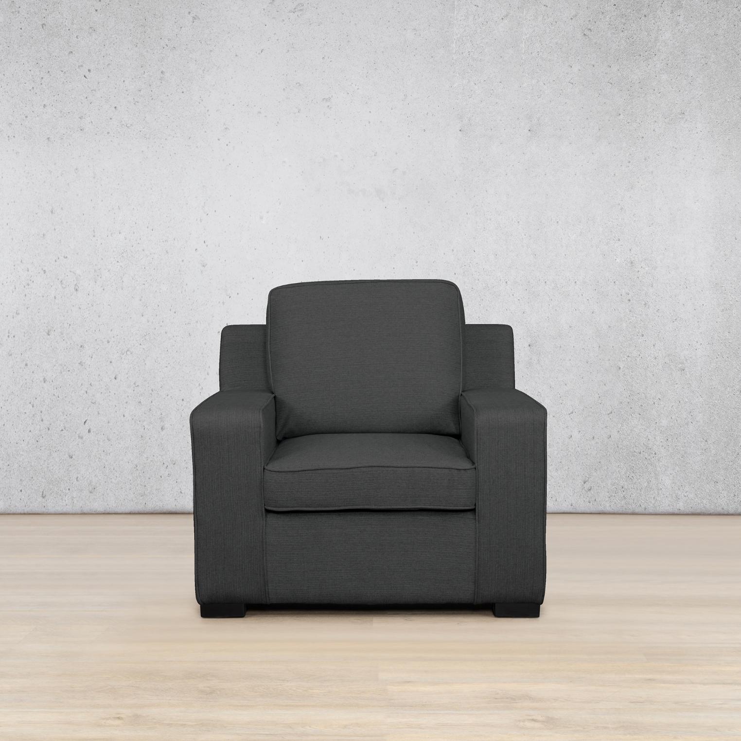 Rome 1 seater fabric couch - Kenya Charcoal | Fabric couch, couches, single couches for sale