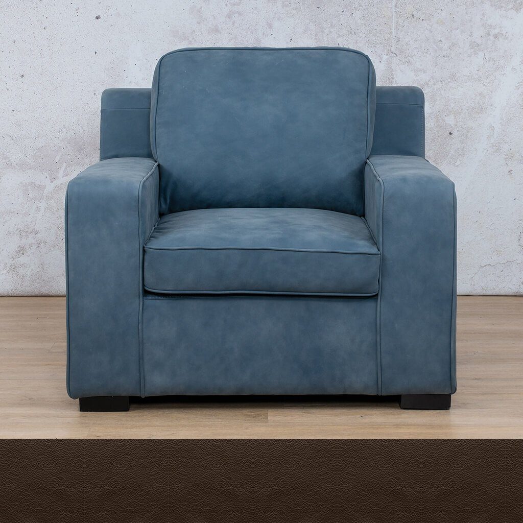 Rome 1 Seater Leather Couch - Czar Ox Blood - Leather Couches