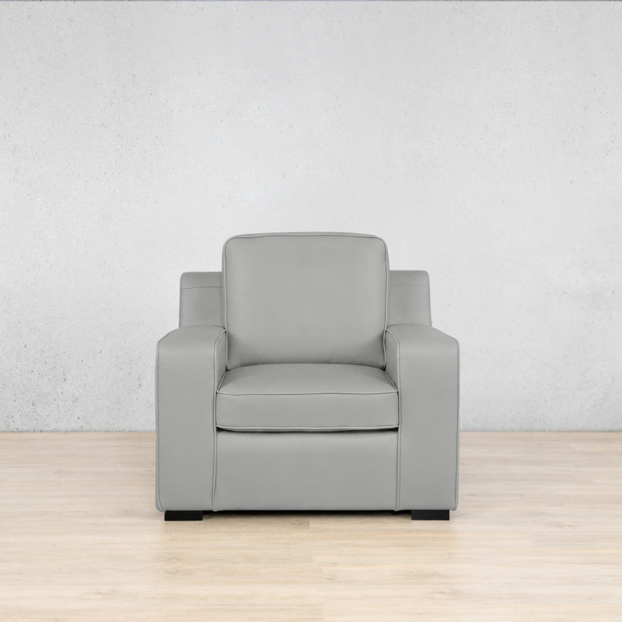 Rome 1 Seater Leather Couch - Manatee Grey - Leather Couches