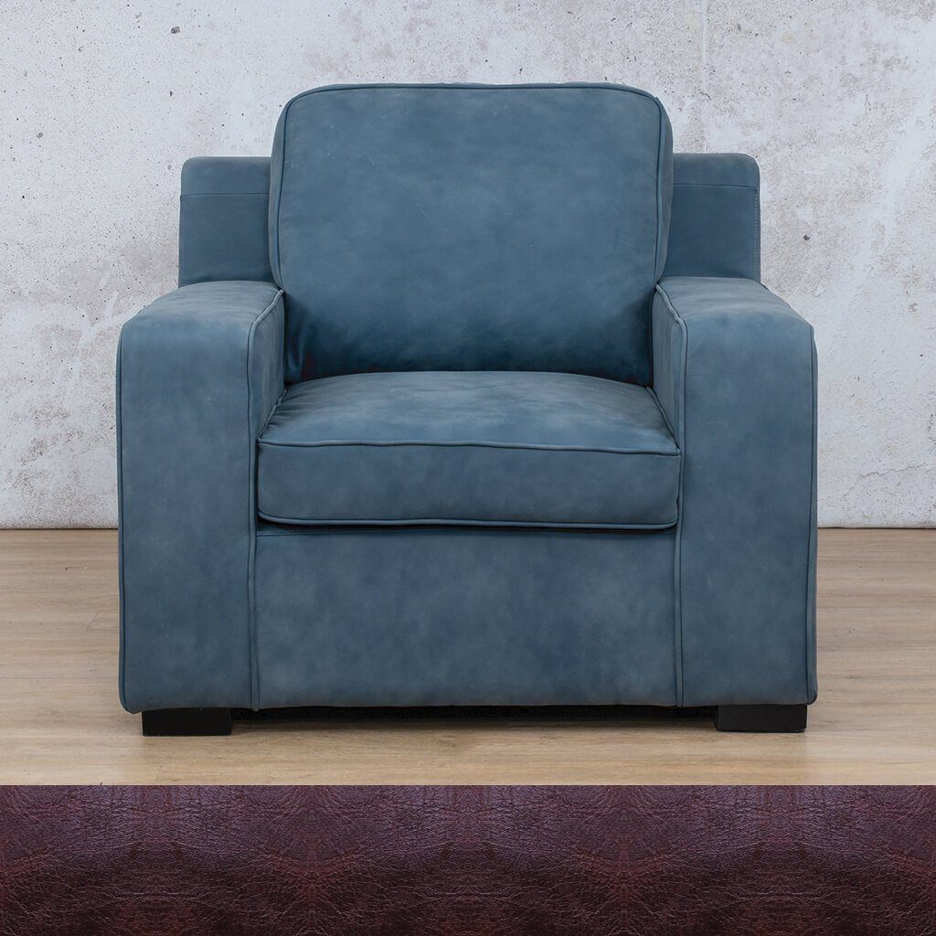 Rome 1 Seater Leather Couch - Royal Coffee - Leather Couches