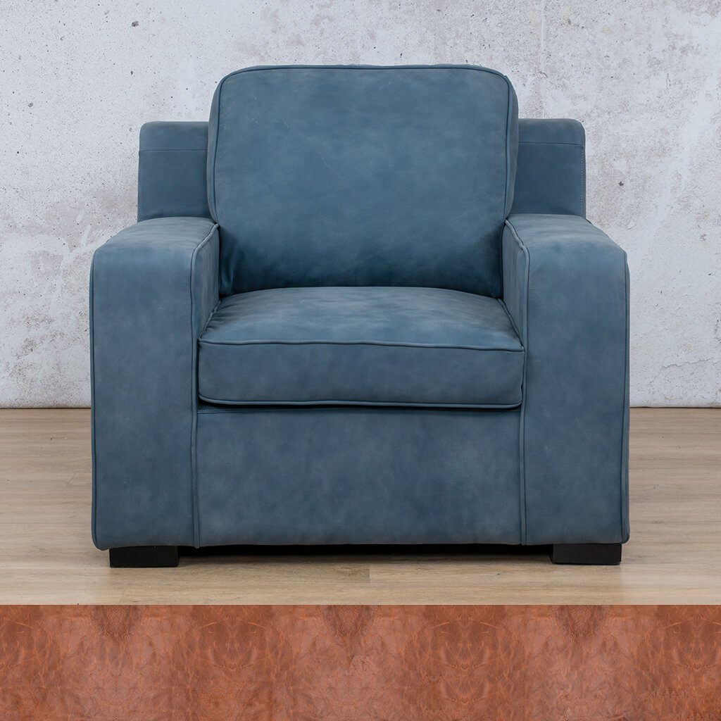 Rome 1 Seater Leather Couch - Royal Saddle - Leather Couches
