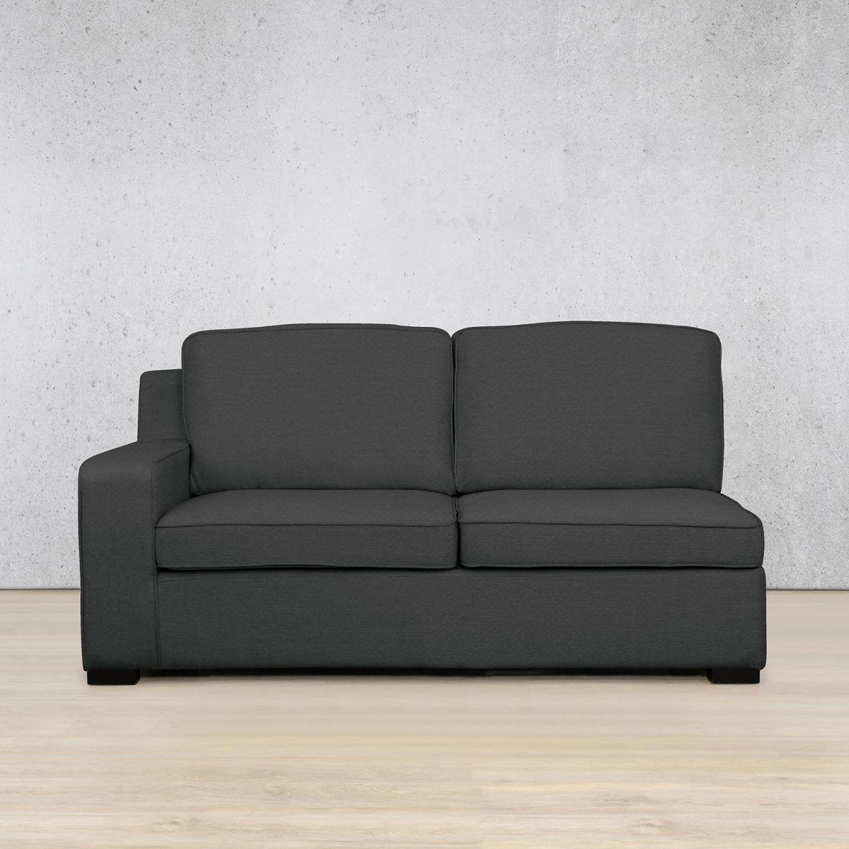 Rome Fabric 2 Seater LHF Fabric Sofa Leather Gallery | Kenya Charcoal