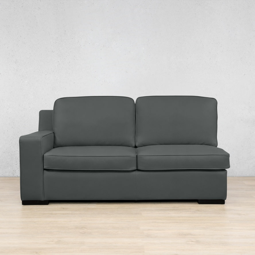 Rome Leather 2 Seater LHF Leather Sofa Leather Gallery Flux Grey