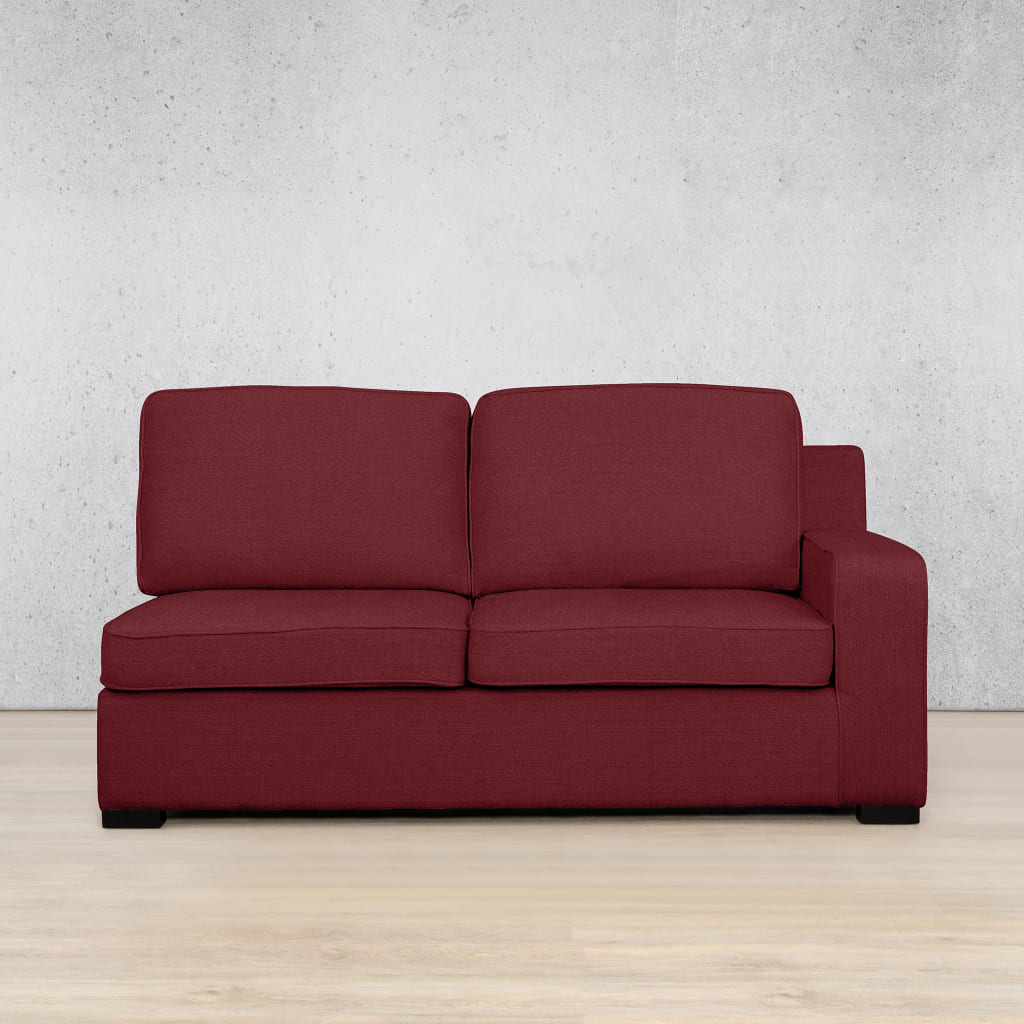 Rome Fabric - 2 Seater Left Arm Leather Gallery Deep Cherry