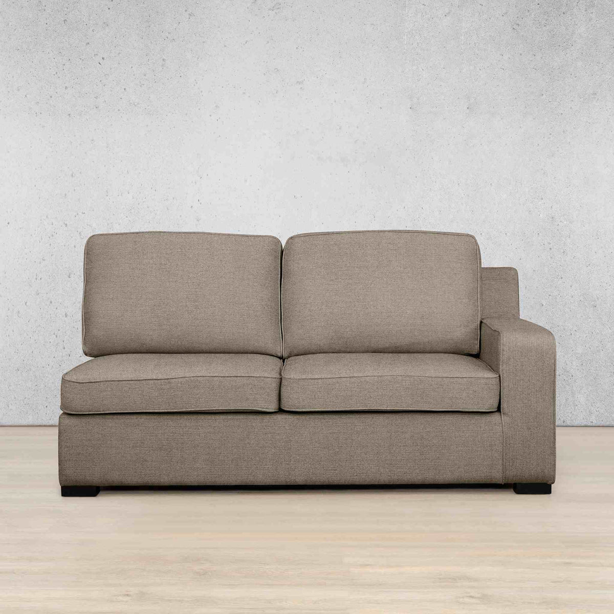 Rome Fabric - 2 Seater Left Arm Leather Gallery Ivory Sand