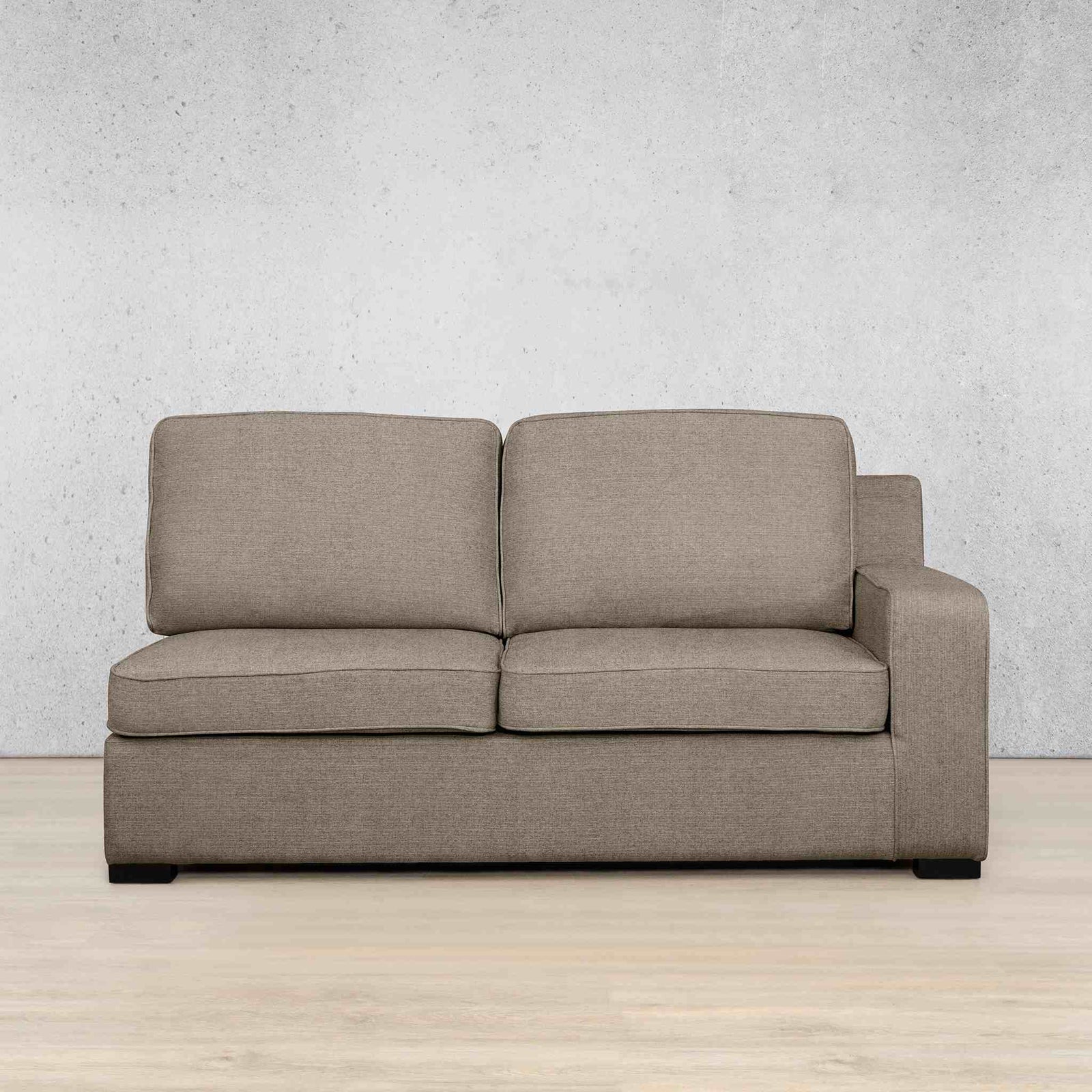 Rome Fabric - 2 Seater Left Arm Leather Gallery Ivory Sand