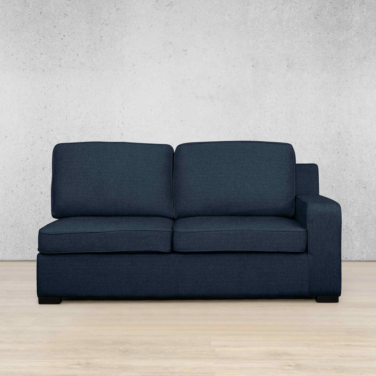 Rome Fabric - 2 Seater Left Arm Leather Gallery Kenya Navy Blue