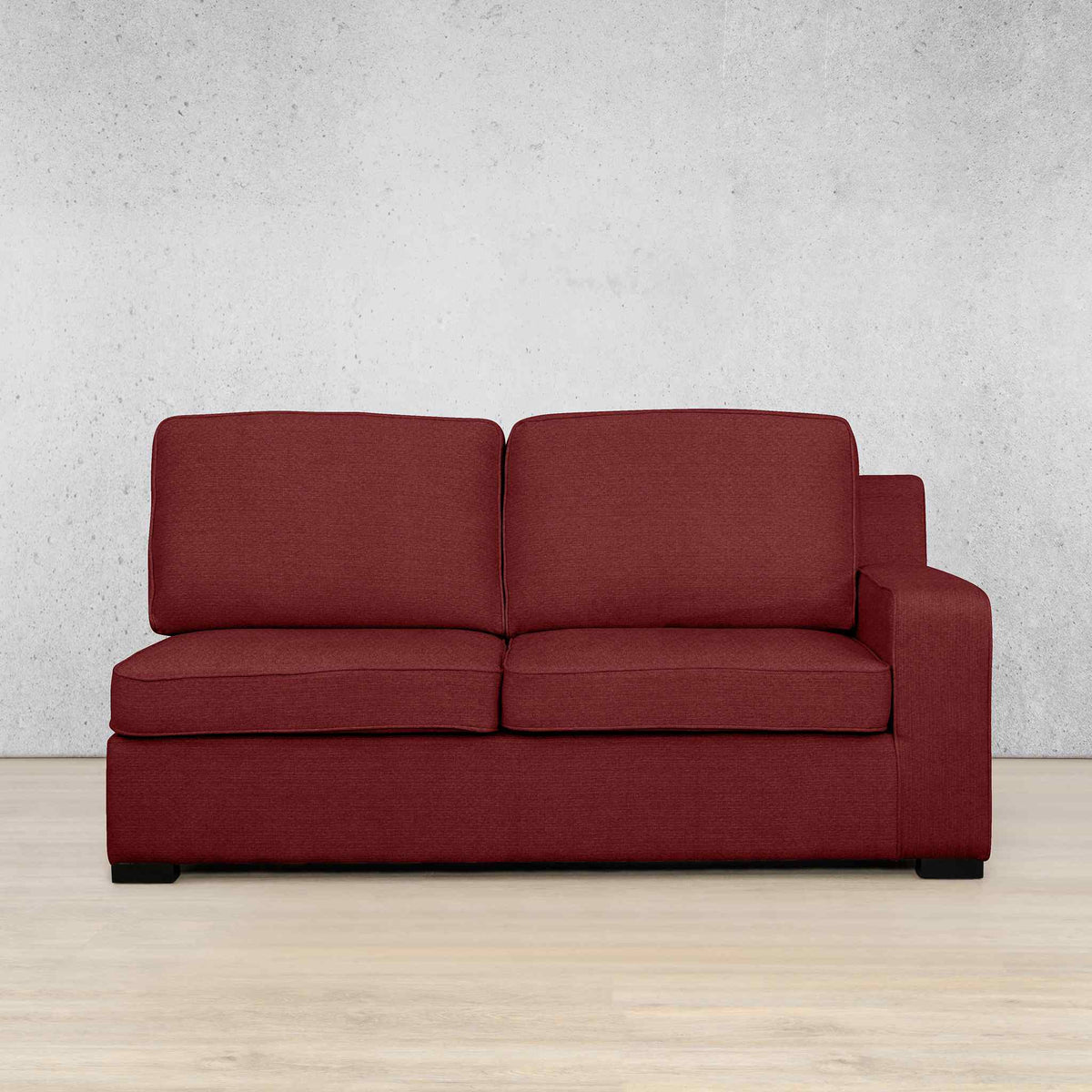 Rome Fabric - 2 Seater Left Arm Leather Gallery Kenya Red