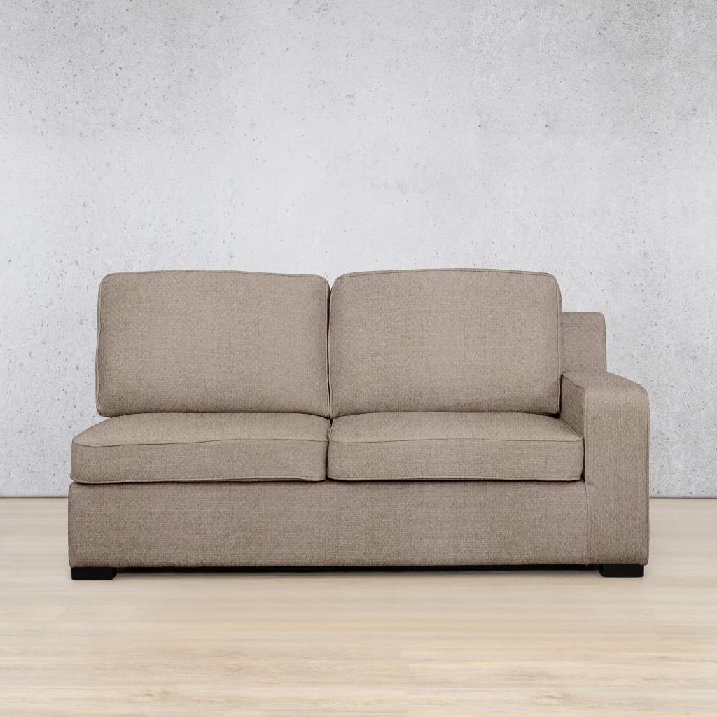Rome Fabric - 2 Seater Left Arm Leather Gallery Kenya Sand