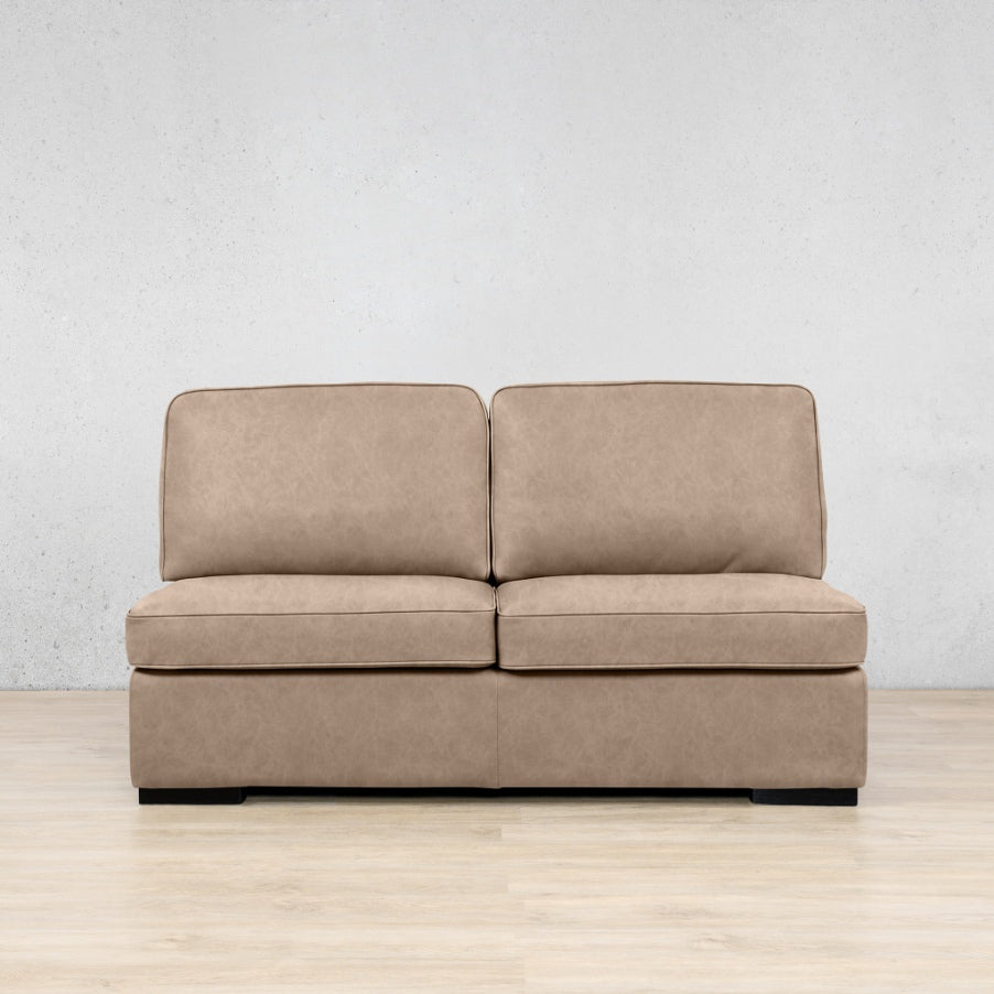 Rome Leather Armless - 2 Seater Leather Sofa - Leather Gallery - Almond