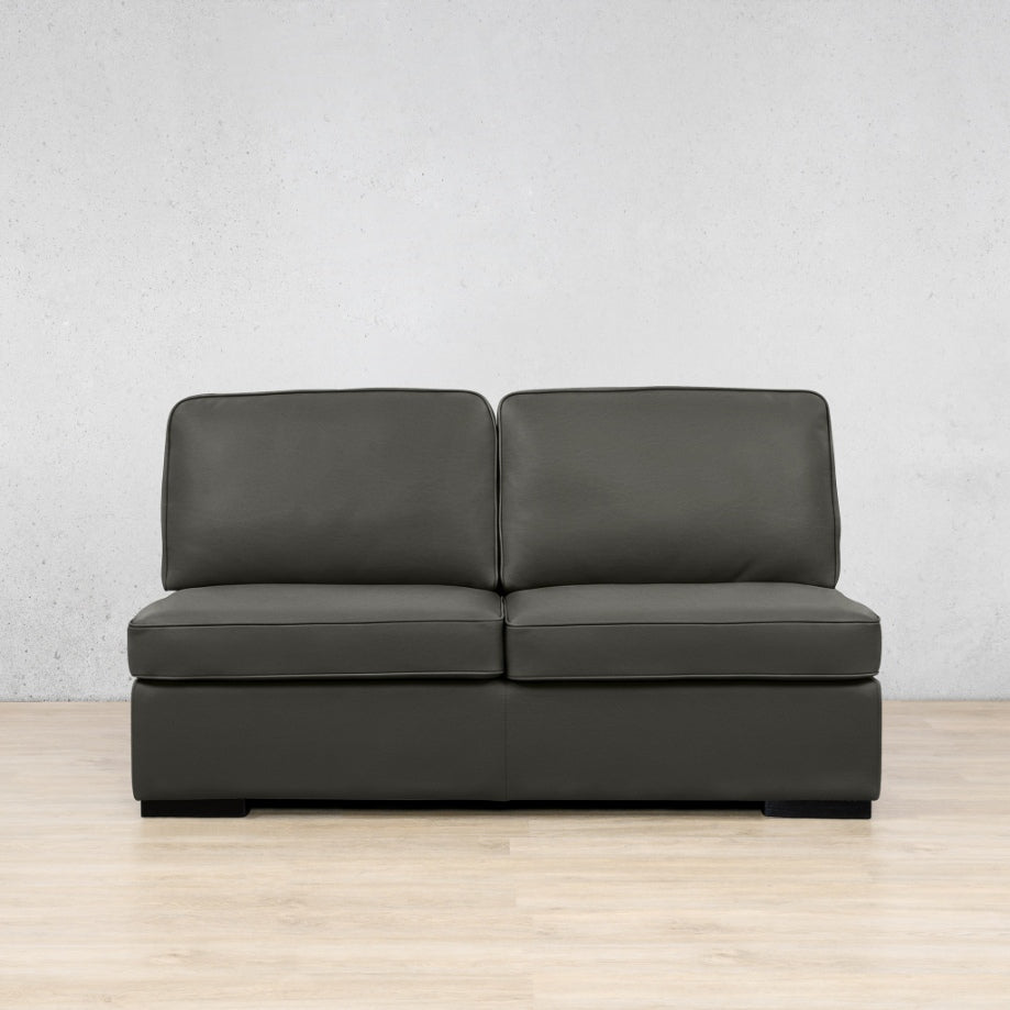 Rome Leather Armless - 2 Seater Leather Sofa Leather Gallery czar anthracite