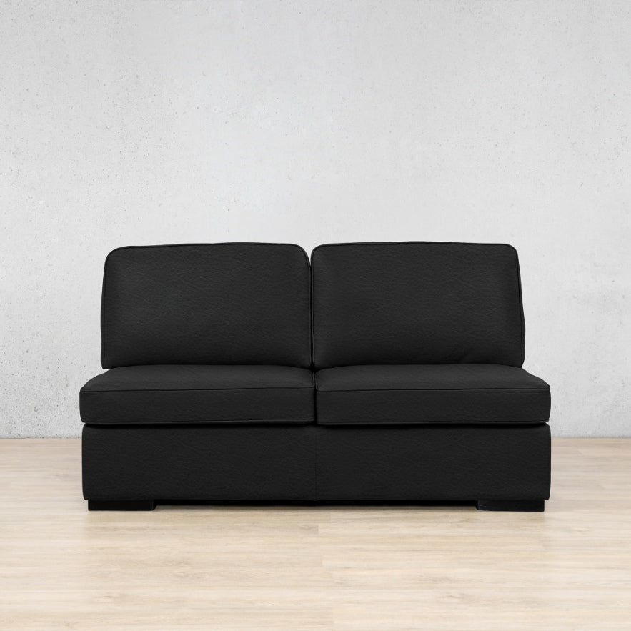 Rome Leather Armless - 2 Seater Leather Sofa Leather Gallery Czar Black  