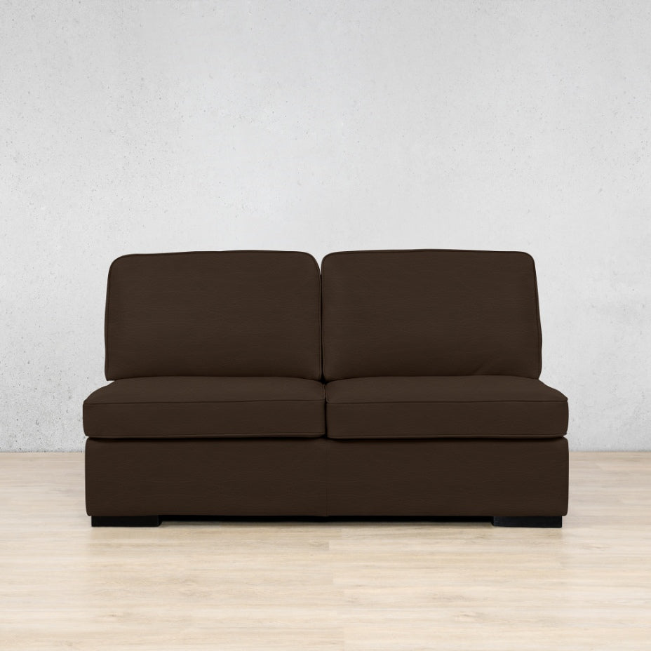Rome Leather Armless - 2 Seater Leather Sofa Leather Gallery czar Chocolate