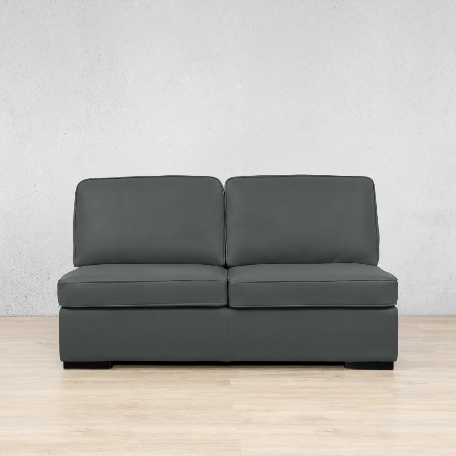 Rome Leather Armless - 2 Seater Leather Sofa Leather Gallery Flux Grey