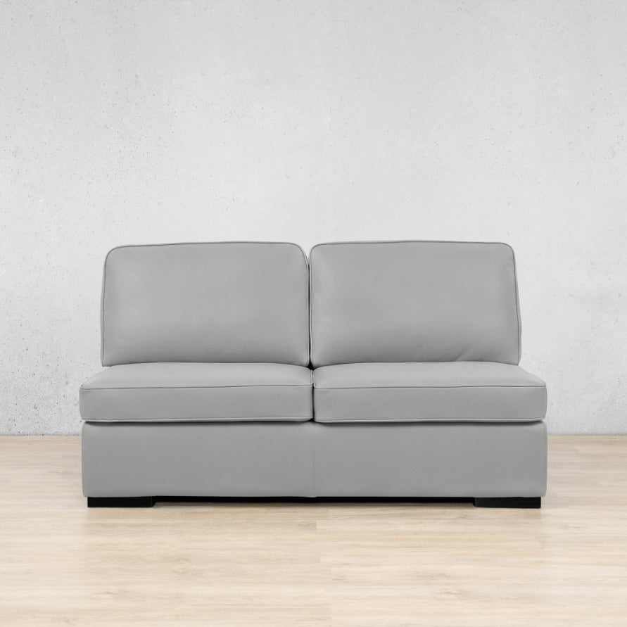 Rome Leather Armless - 2 Seater Leather Sofa Leather Gallery Manatee Grey