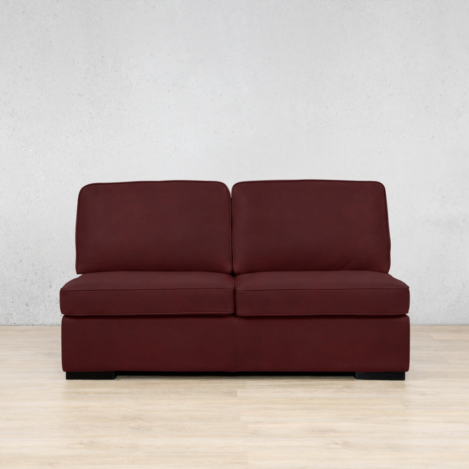 Rome Leather Armless - 2 Seater Leather Sofa Leather Gallery Royal Ruby  