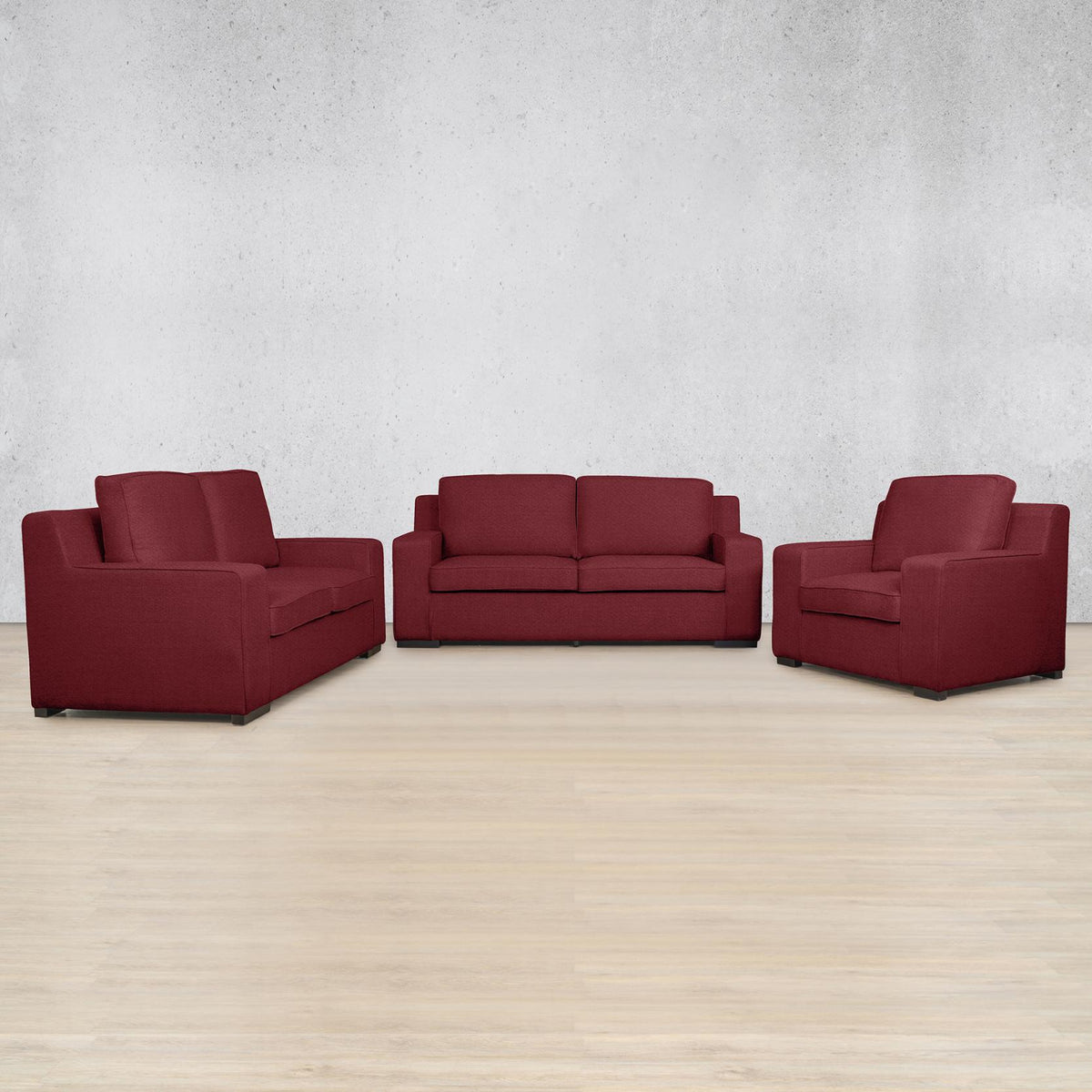 Rome 3 + 2 + 1 Fabric Sofa Suite - Deep Cherry | Fabric Couches, couches for sale, sofas 