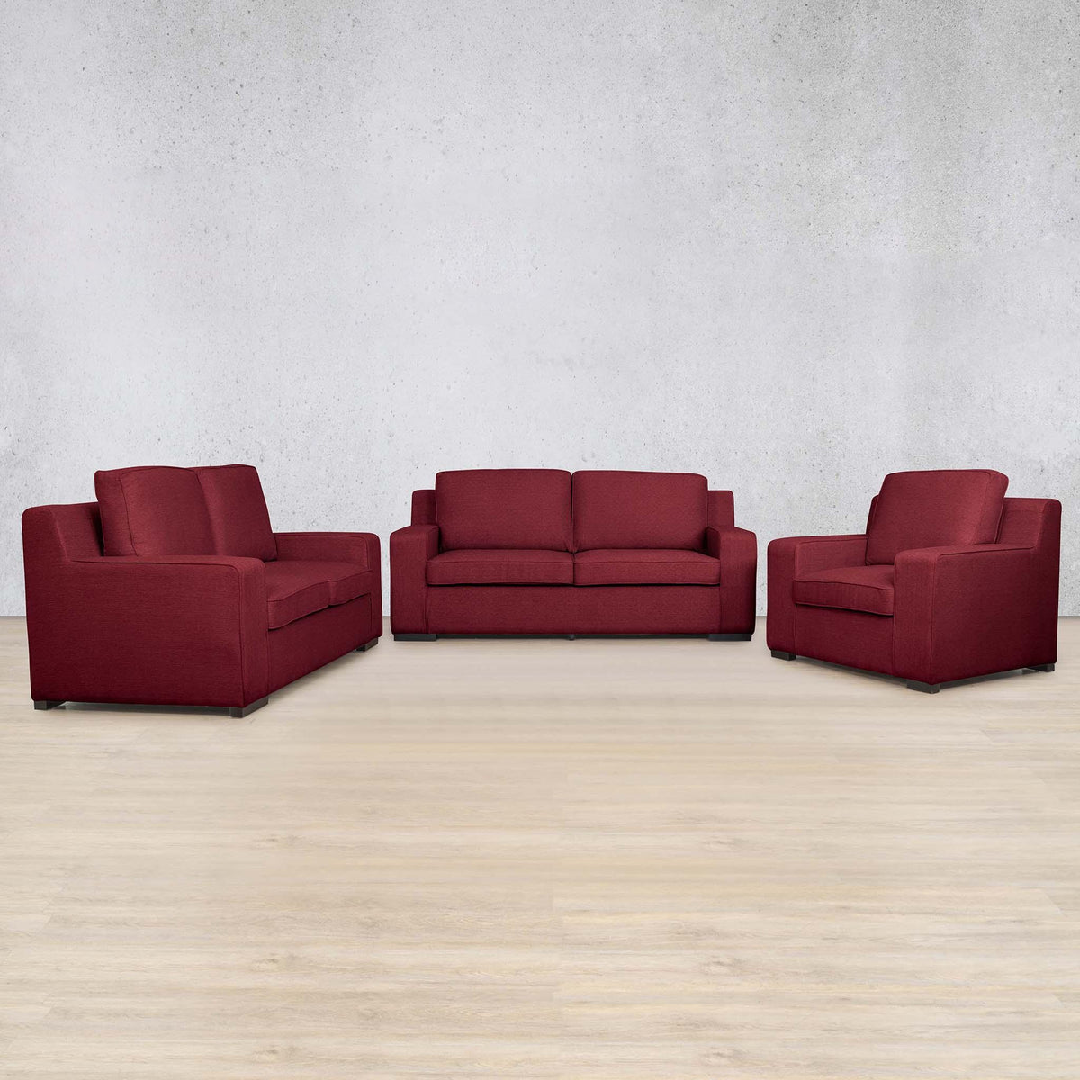 Rome 3 + 2 + 1 Fabric Sofa Suite - Kenya Red | Fabric Couches, fabric lounge suite, couches