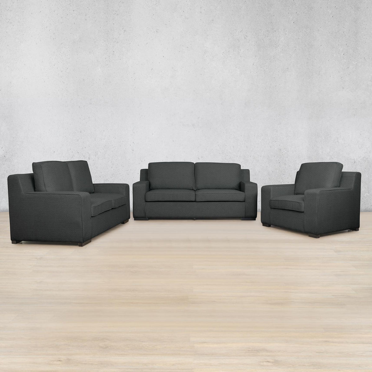 Rome 3 + 2 + 1 Fabric Sofa Suite - Kenya Charcoal | Fabric Couches, fabric sofa suite, sofas and couches