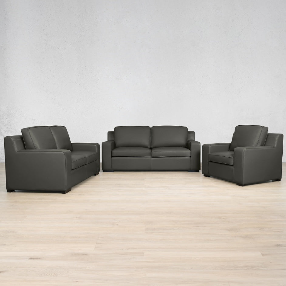 Rome 3+2+1 Leather Sofa Suite Leather Sectional Leather Gallery Czar Anthracite