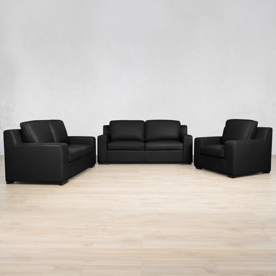 Rome 3+2+1 Leather Sofa Suite Leather Sectional Leather Gallery Czar Black