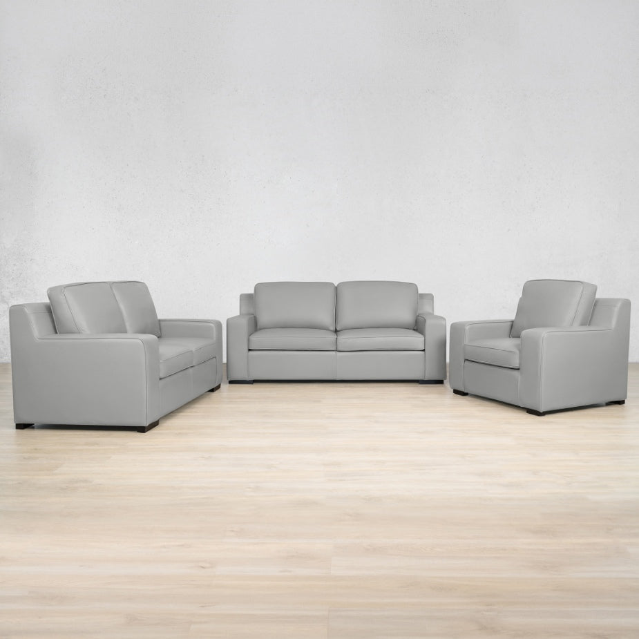 Rome 3+2+1 Leather Sofa Suite Leather Sectional Leather Gallery Manatee Grey