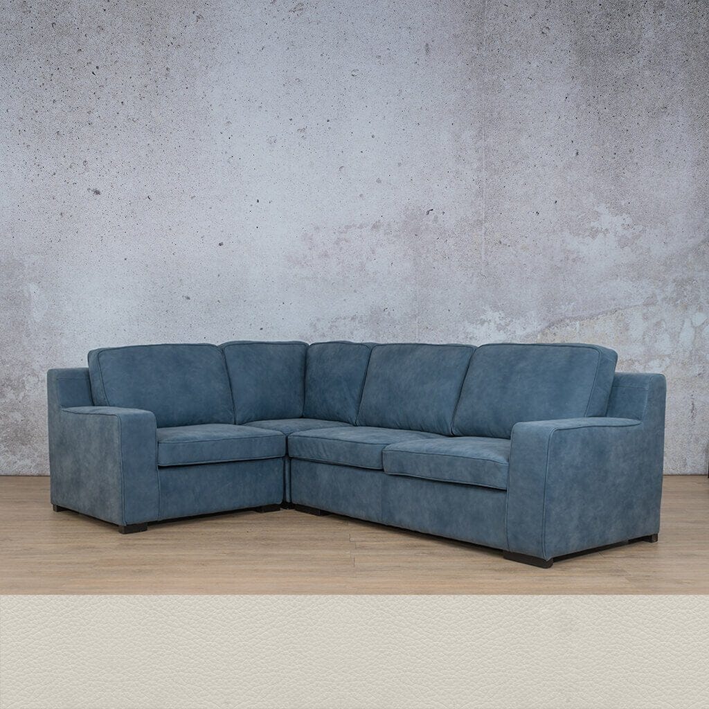 Rome 4 Seater L-Shape Sofa - LHF Leather Sofa Leather Gallery Urban White