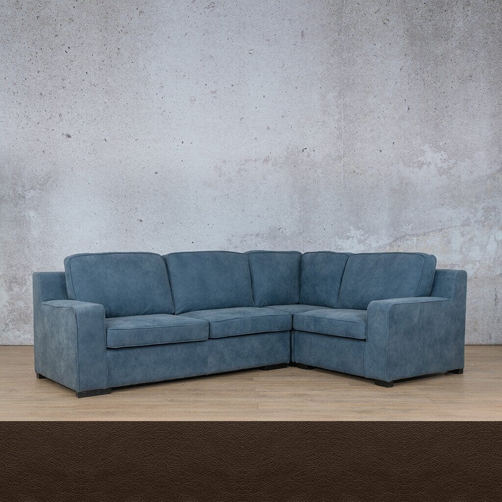 Rome 4 Seater L-Shape Sofa - RHF Leather Sofa Leather Gallery Czar Ox Blood