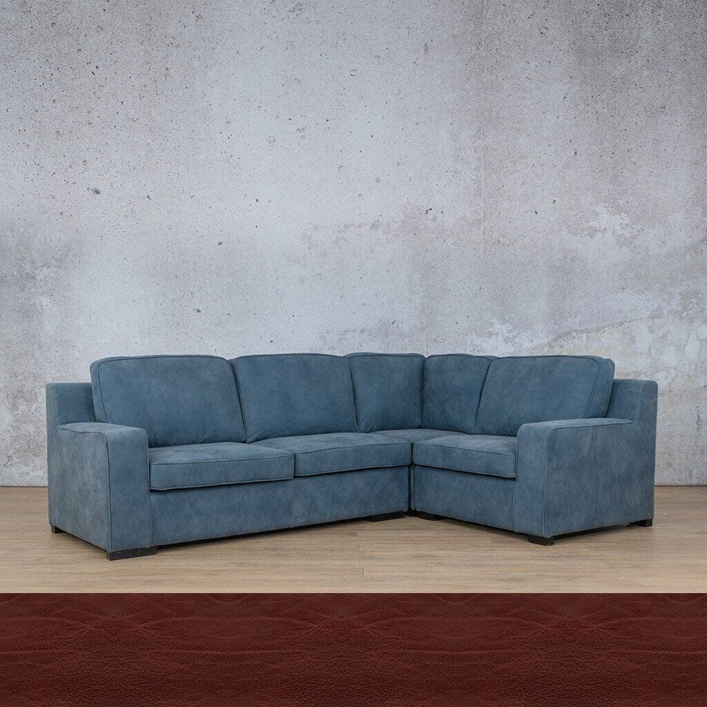 Rome 4 Seater L-Shape Sofa - RHF Leather Sofa Leather Gallery Czar Ruby