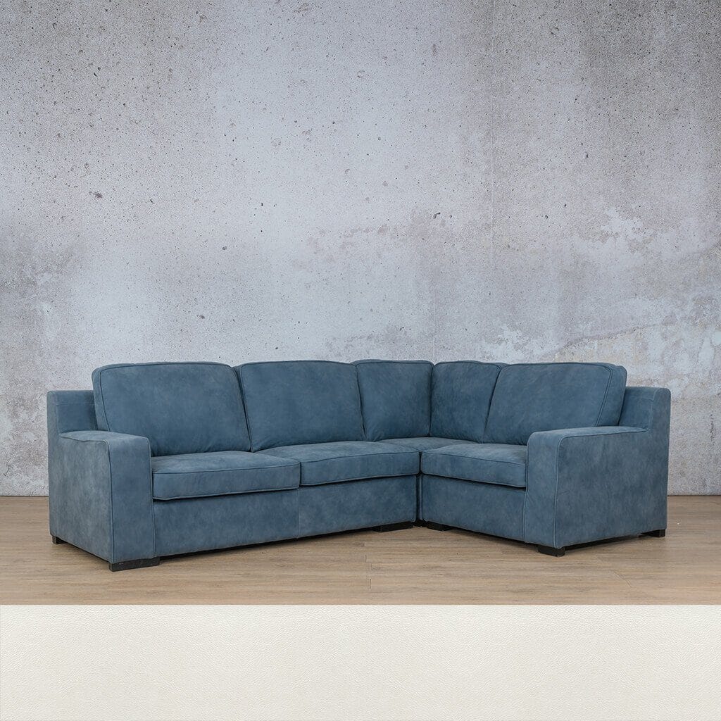 Rome 4 Seater L-Shape Sofa - RHF Leather Sofa Leather Gallery Czar White
