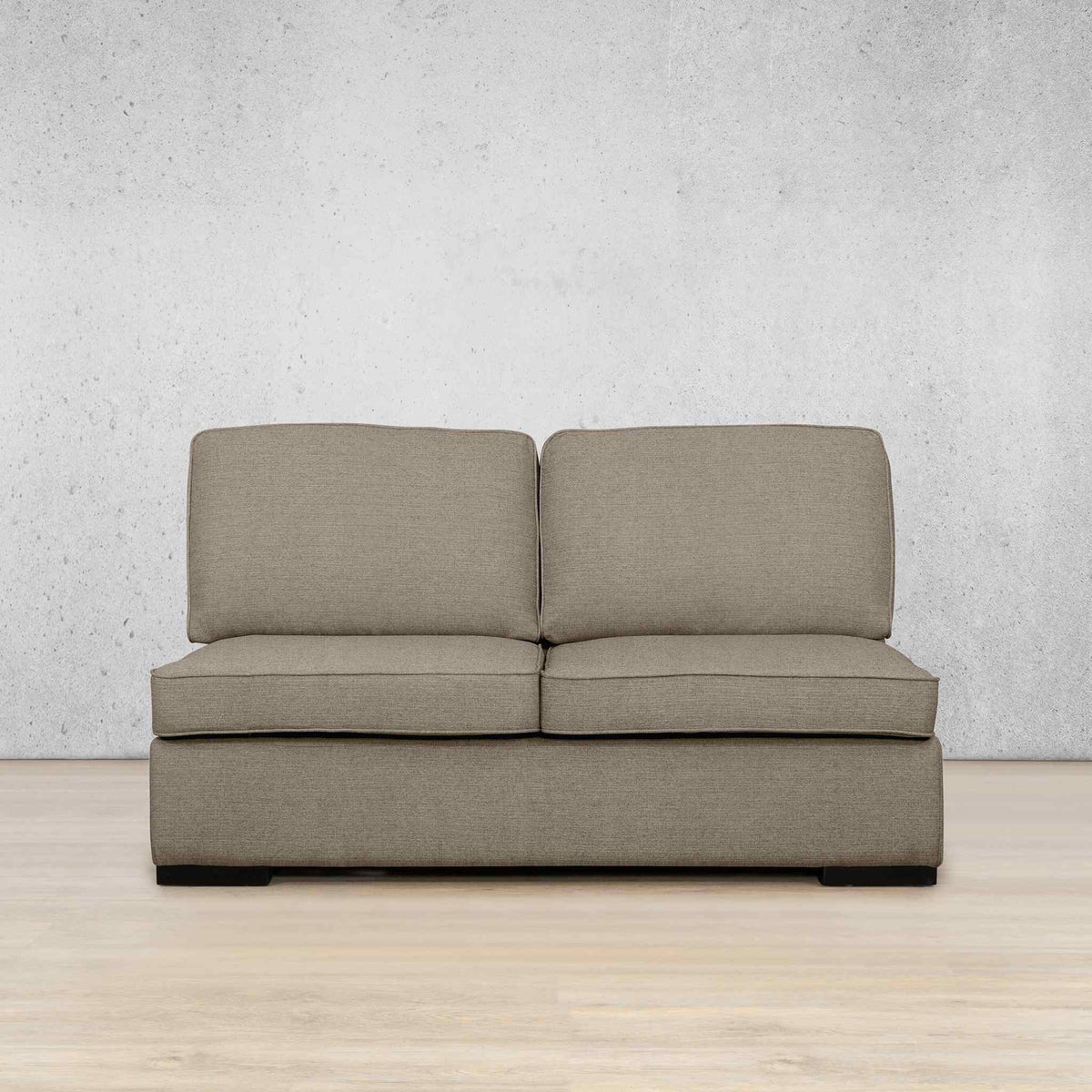 Rome Fabric Armless 2 Seater Fabric Sofa Leather Gallery Ivory Sand