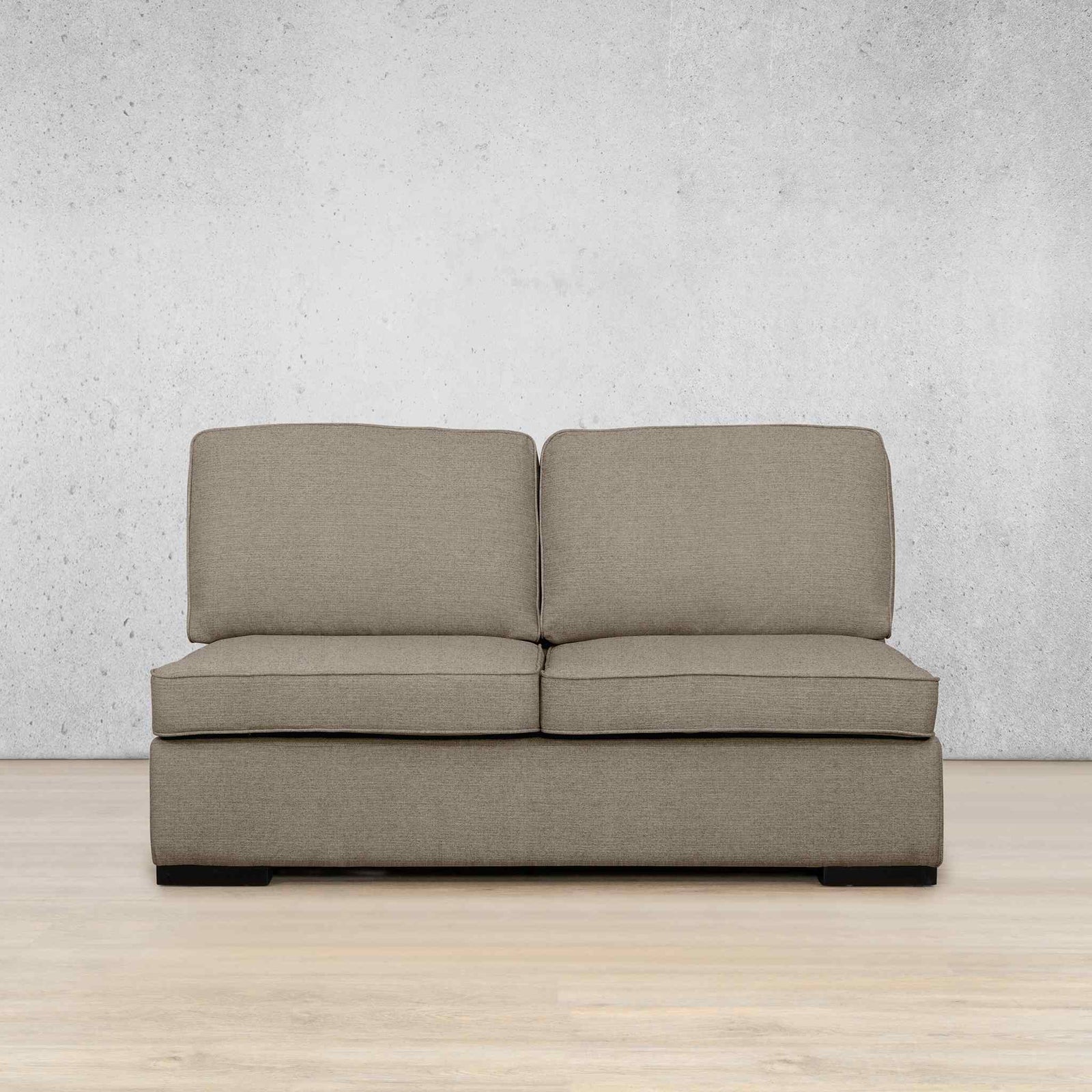 Rome Fabric Armless 2 Seater Fabric Sofa Leather Gallery Ivory Sand