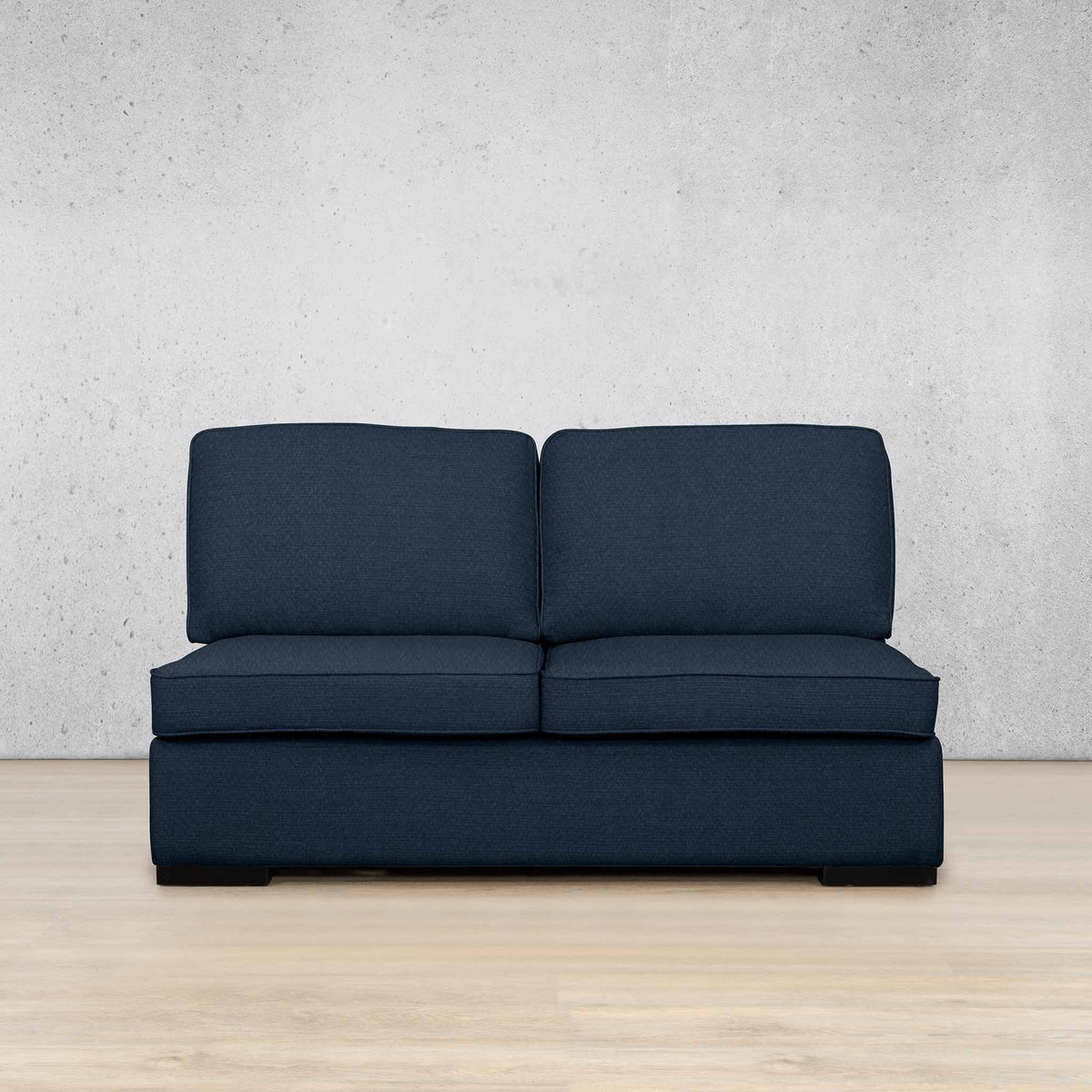 Rome Fabric Armless 2 Seater Fabric Sofa Leather Gallery Kenya Navy Blue
