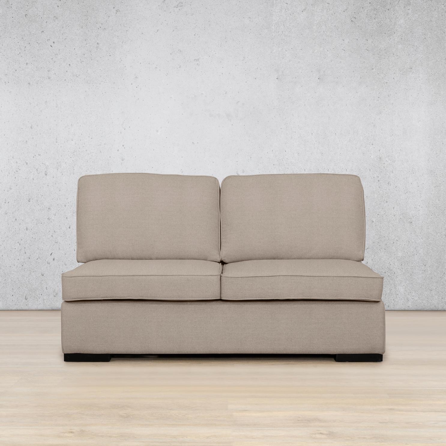 Rome Fabric Armless 2 Seater Fabric Sofa Leather Gallery | Kenya Sand