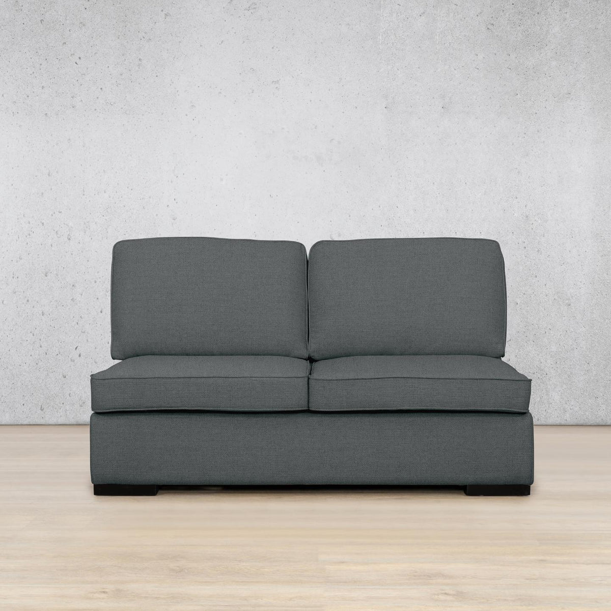 Rome Fabric Armless 2 Seater Fabric Sofa Leather Gallery | Silver Charm