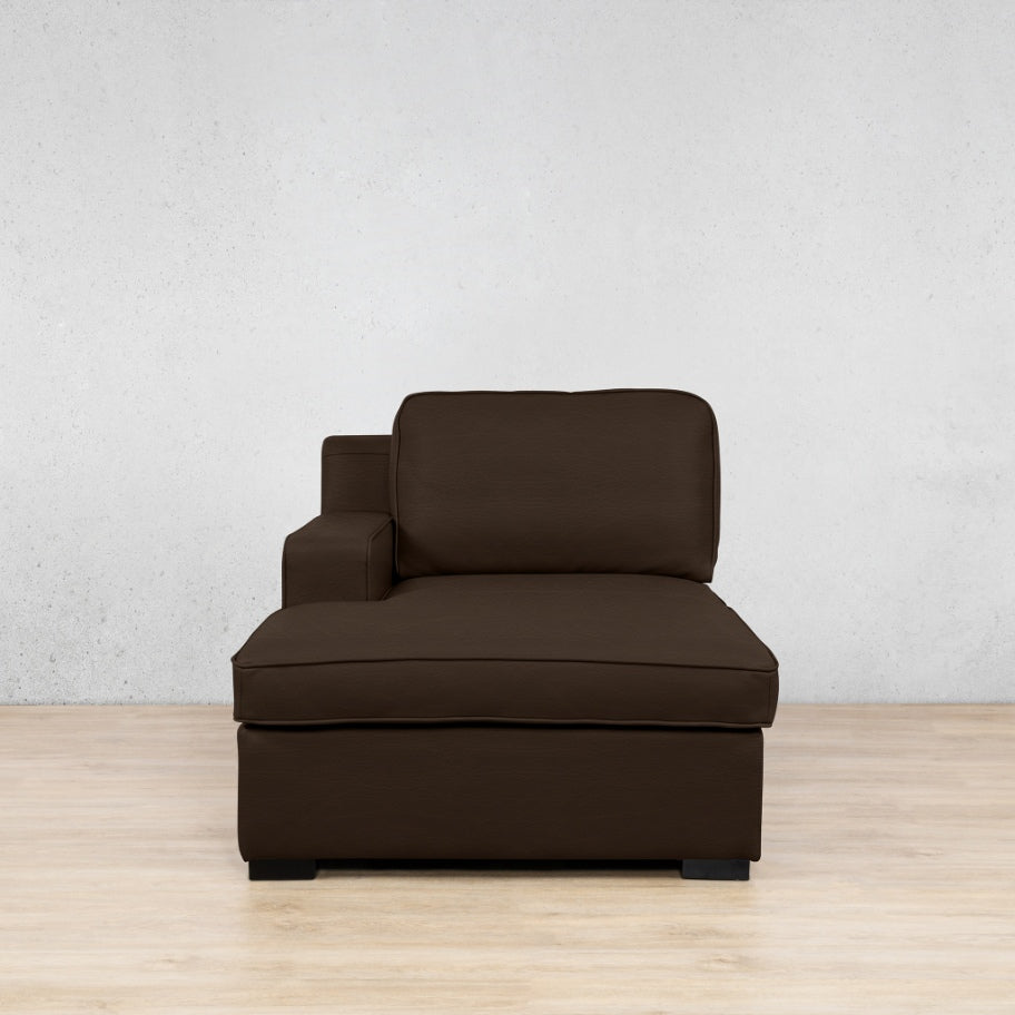 Rome Leather Chaise 1 Arm - LHF - Czar Chocolate - Leather Chaise Armchair