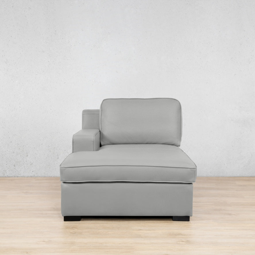 Rome Leather Chaise 1 Arm - LHF - Manatee Grey - Leather Chaise Armchair