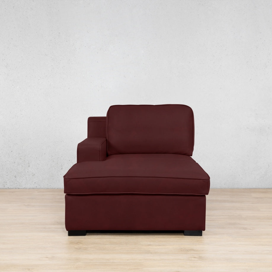 Rome Leather Chaise 1 Arm - LHF - Royal Ruby - Leather Chaise Armchair