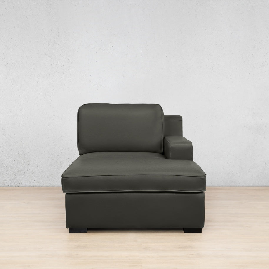 Rome Leather Chaise 1 Arm - RHF - Czar Anthracite - Leather Chaise Armchair