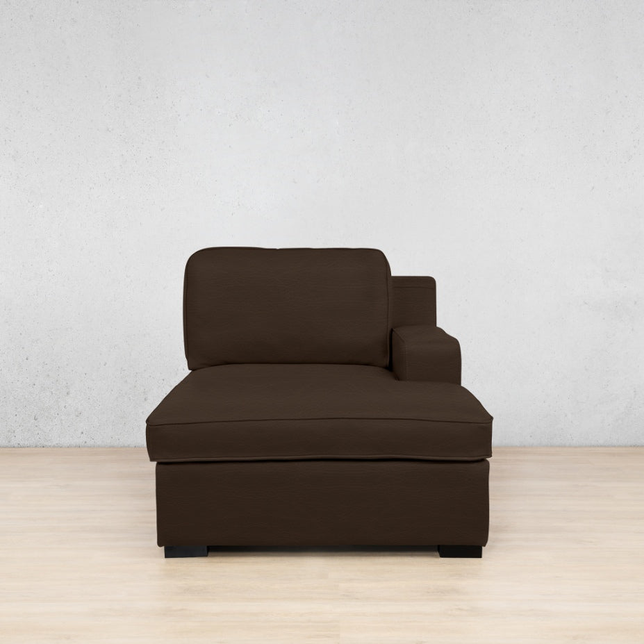 Rome Leather Chaise 1 Arm - RHF - Czar Chocolate - Leather Chaise Armchair