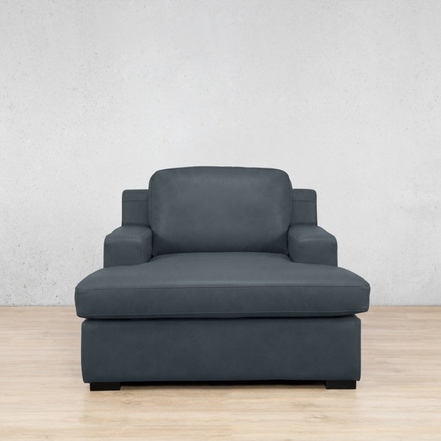 Rome Leather 2 Arm Chaise - Bedlam Blue Night - Leather Armchair