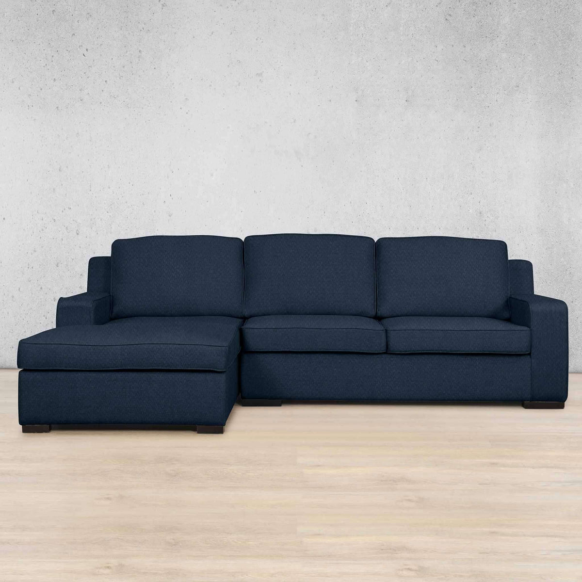 Rome Fabric Sofa Chaise Sectional - LHF Fabric Corner Suite Leather Gallery Kenya Navy Blue