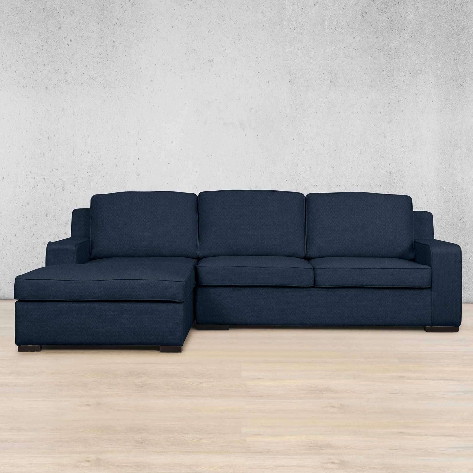 Rome Fabric Sofa Chaise Sectional - LHF Fabric Corner Suite Leather Gallery Kenya Navy Blue