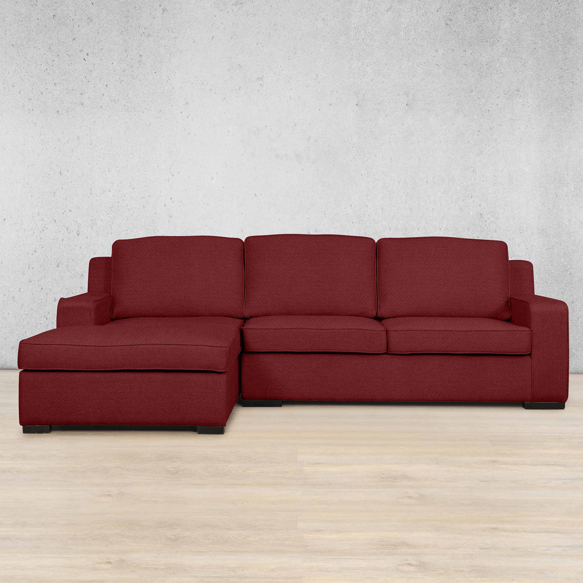 Rome Fabric Sofa Chaise Sectional - LHF Fabric Corner Suite Leather Gallery Kenya Red