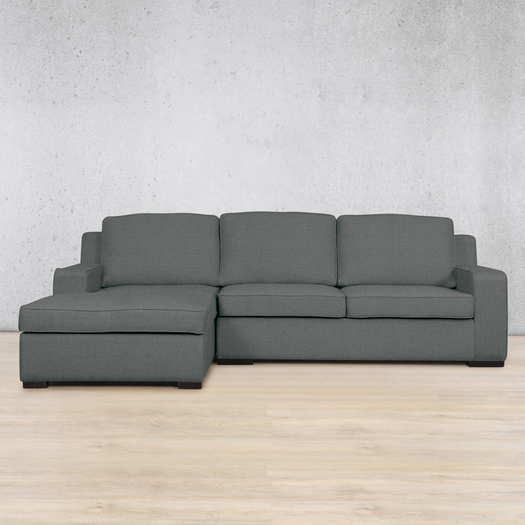 Rome Fabric Sofa Chaise Sectional - LHF Fabric Corner Suite Leather Gallery Silver Charm